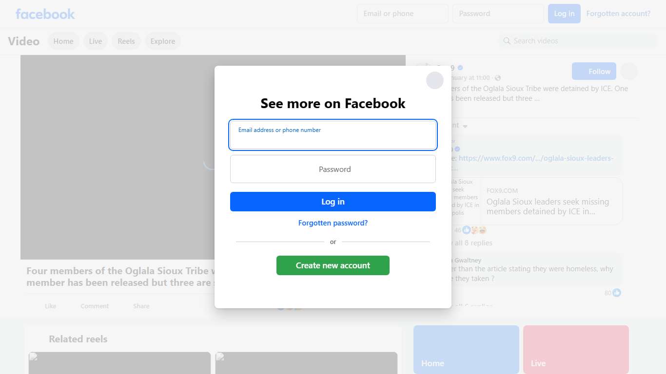 Four members of the Oglala Sioux Tribe were detained by ICE. One member has been released but three are still missing, according to tribal leaders. Fox 9 Facebook